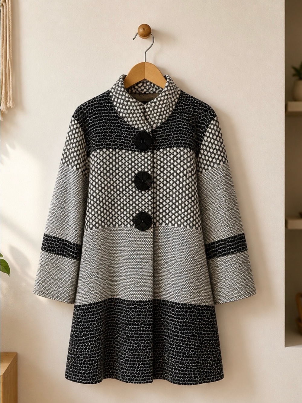 Joseph Ribkoff Black and White Patterned Jacket R1